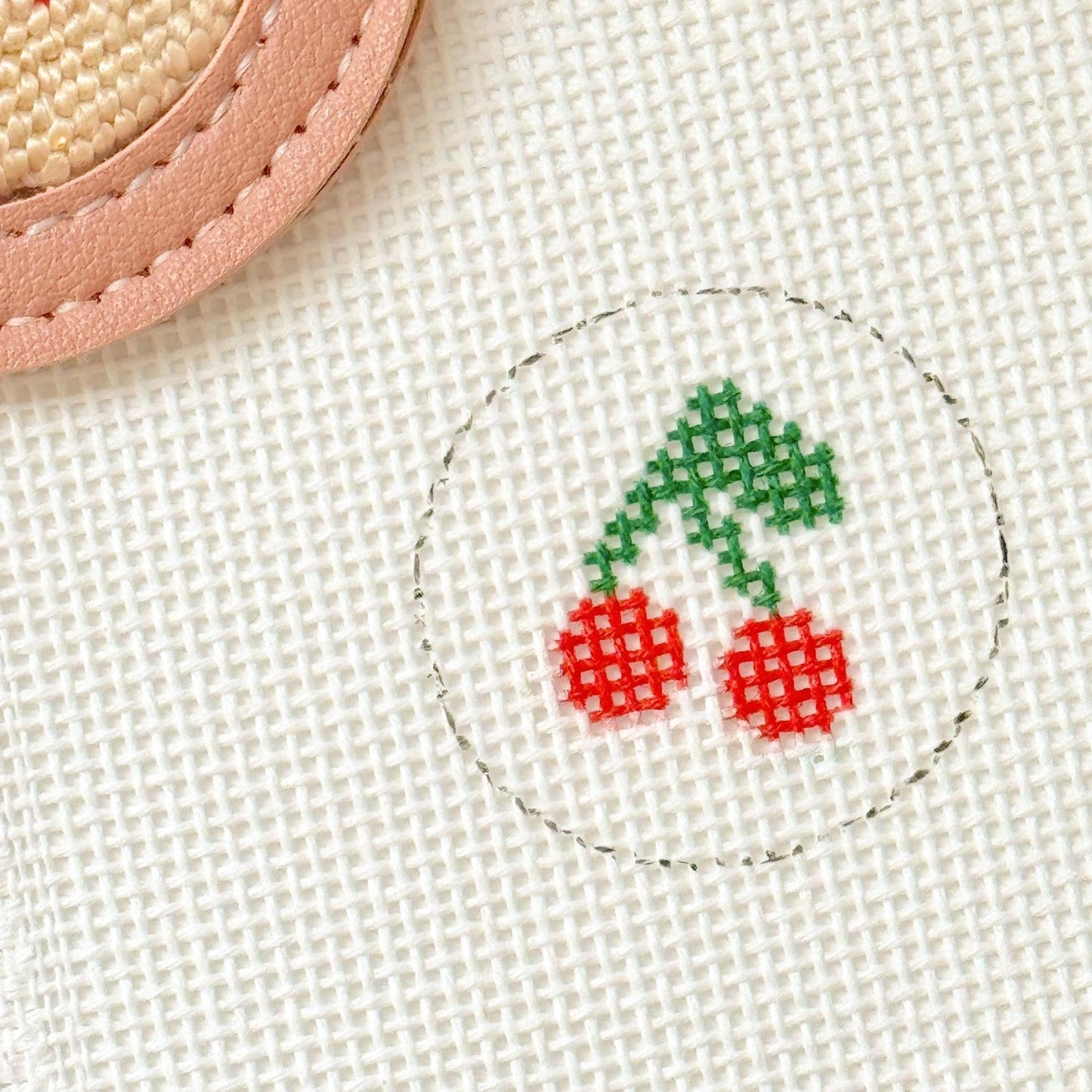 cherry bag tag canvas