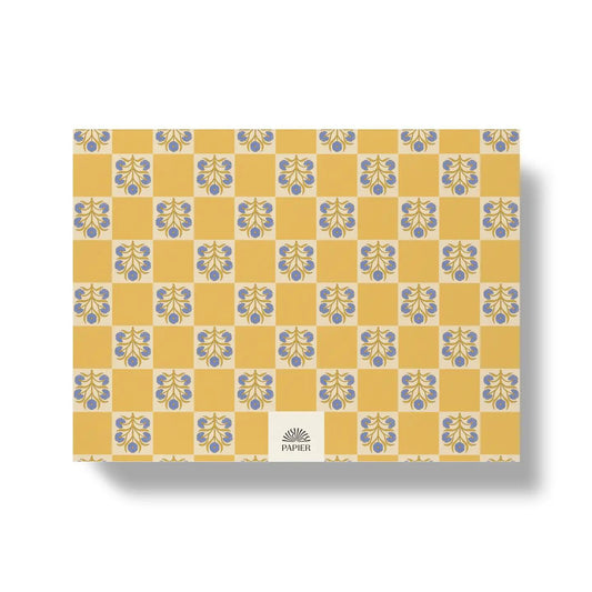 Weekly Desk Planner, Undated - Floral Checkerboard