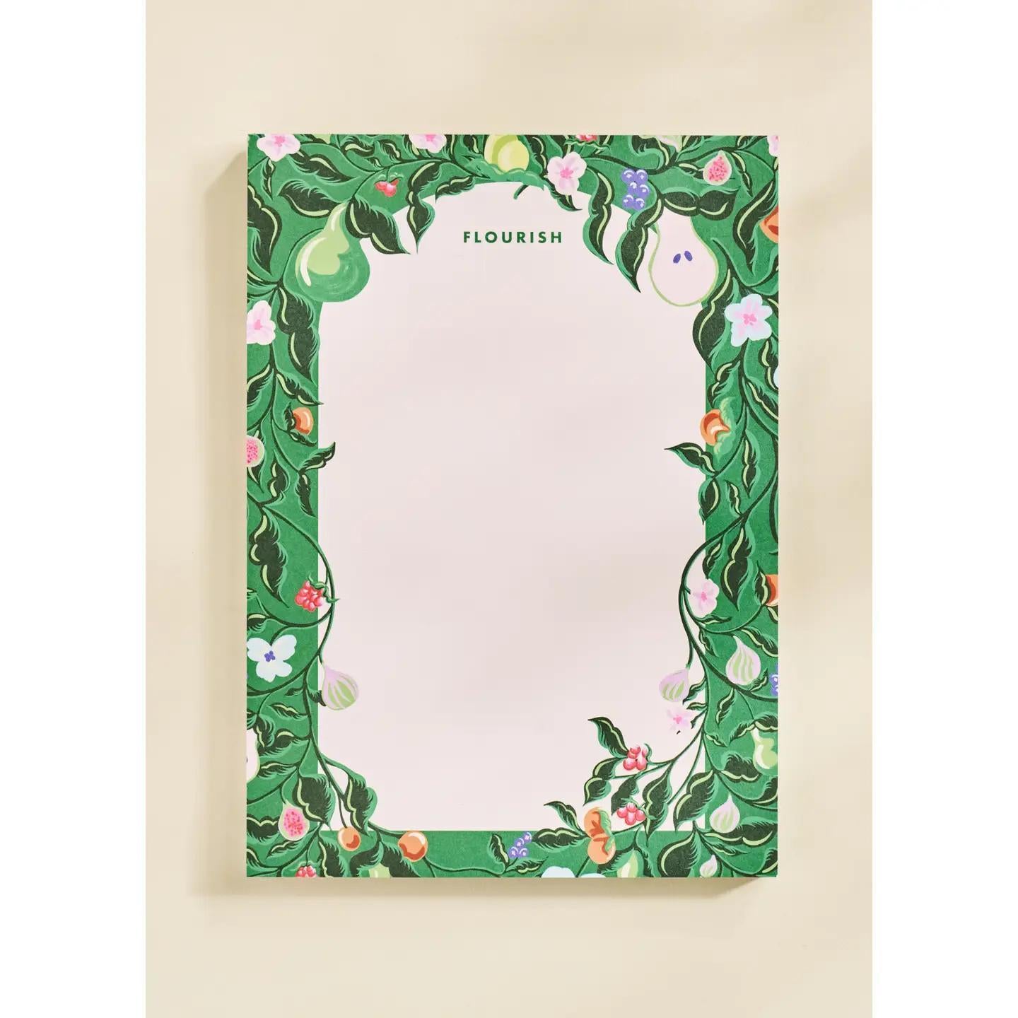Flourish Blooming Fruits Illustrated Notepad | 50 Sheets