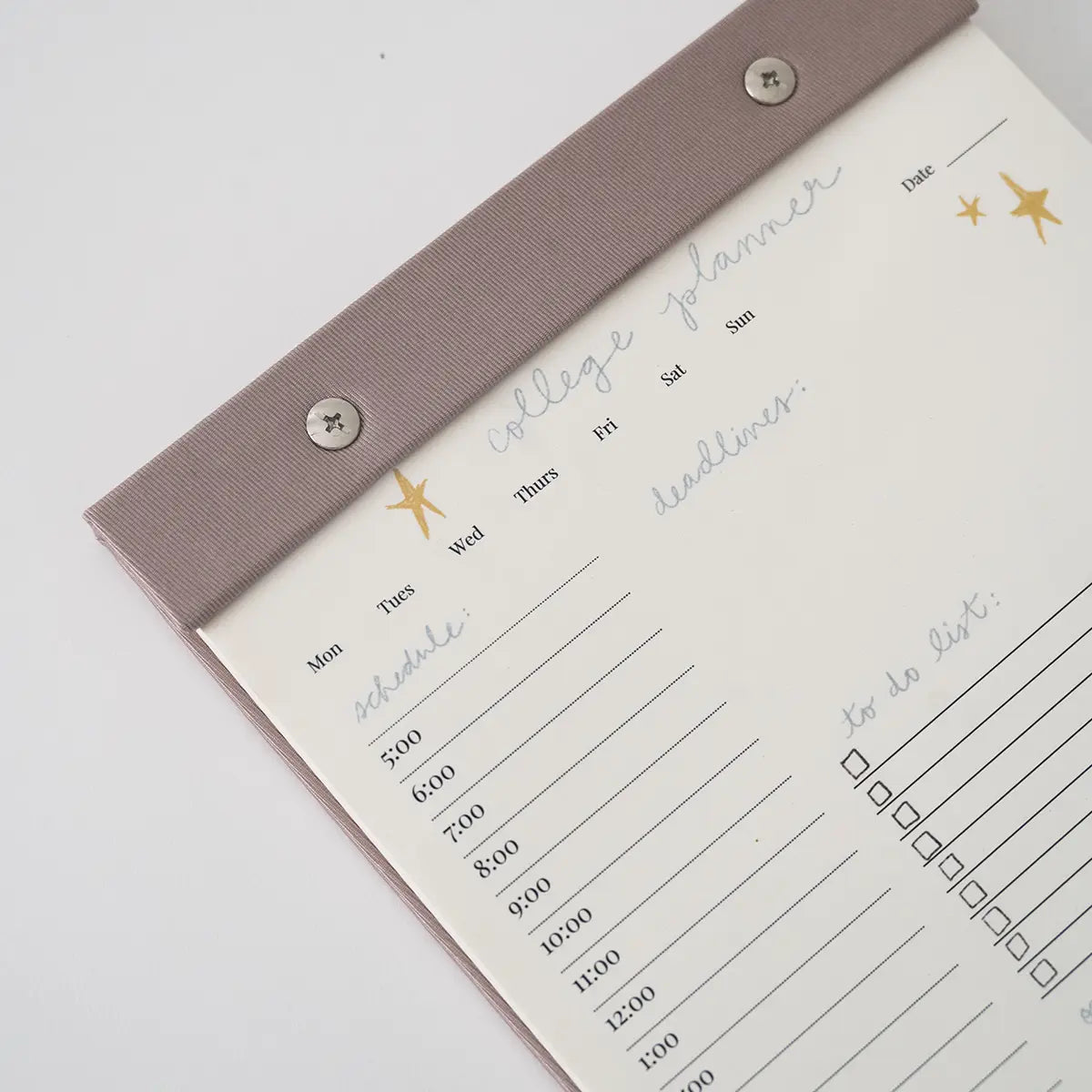 College Daily Planner Notepad