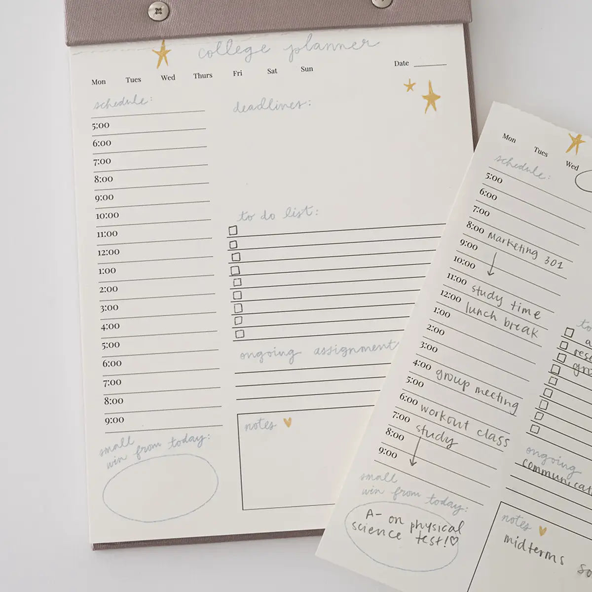 College Daily Planner Notepad