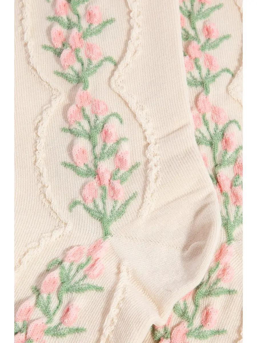 Pink Floral Socks