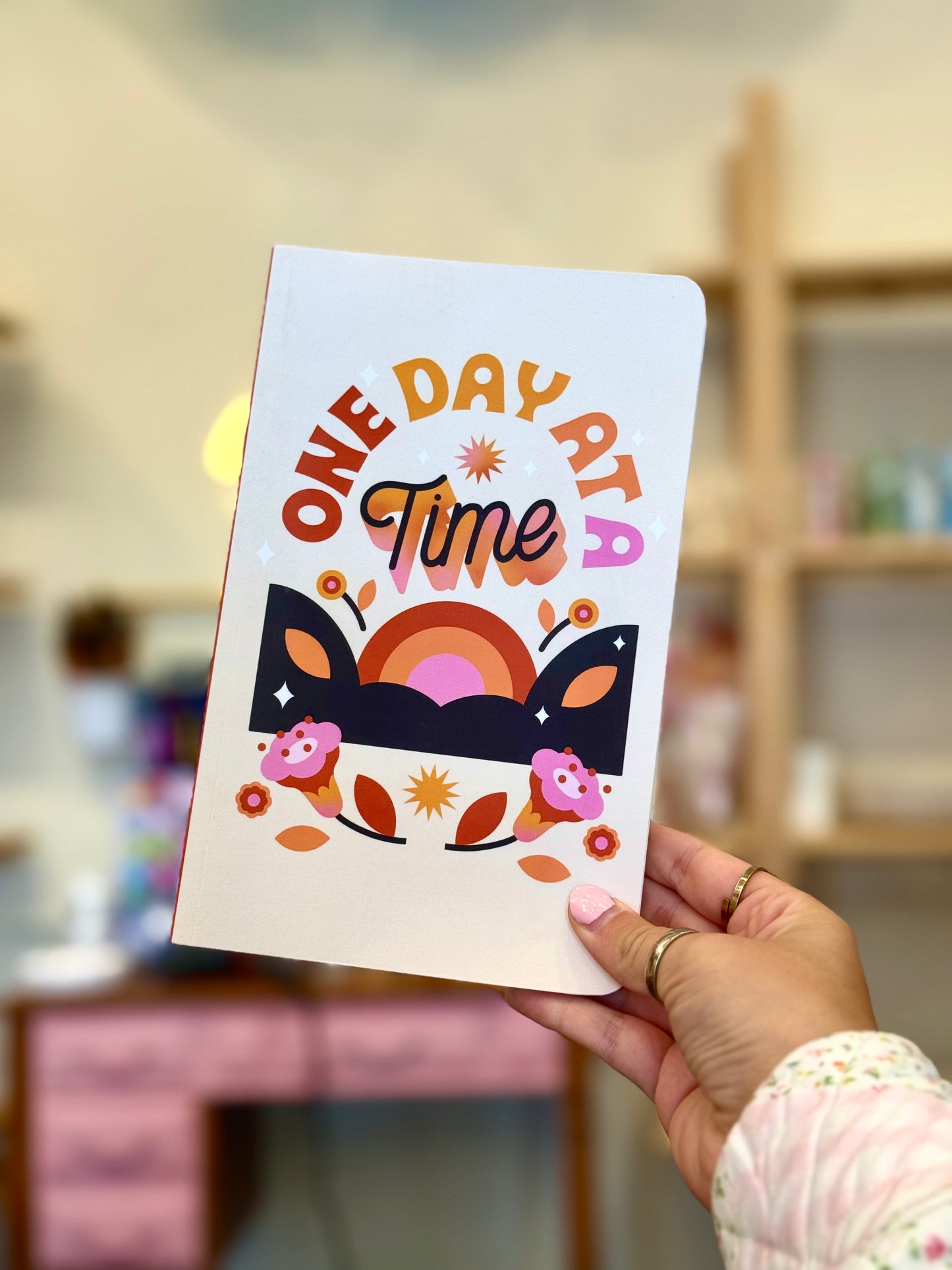 Classic Journal with Positive Quote and Flowers