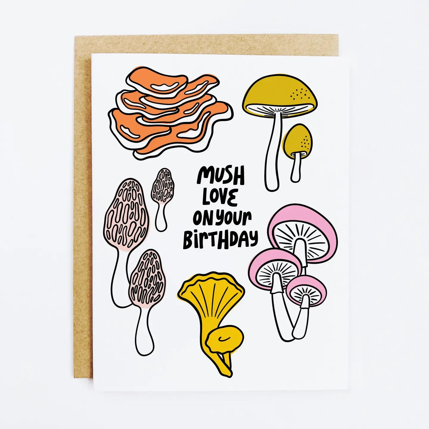 "Mushroom Birthday Love" β Cute punny card with mushroom illustration and eco-friendly packaging
"Mush Love Birthday Card" β Handcrafted birthday greeting card with playful mushroom design
"Fungi Birthday Wishes" β Whimsical card featuring pun-filled birthday message and kraft envelope