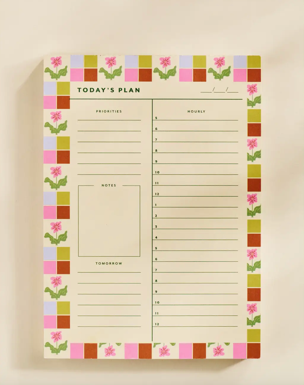 Checkered Flower Planner