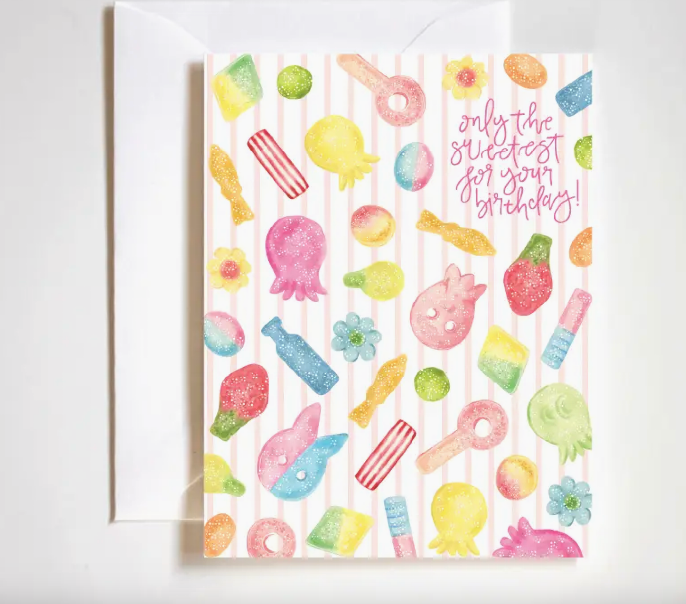 Cute 4.25x5.5 birthday card with βonly the sweetest for youβ text