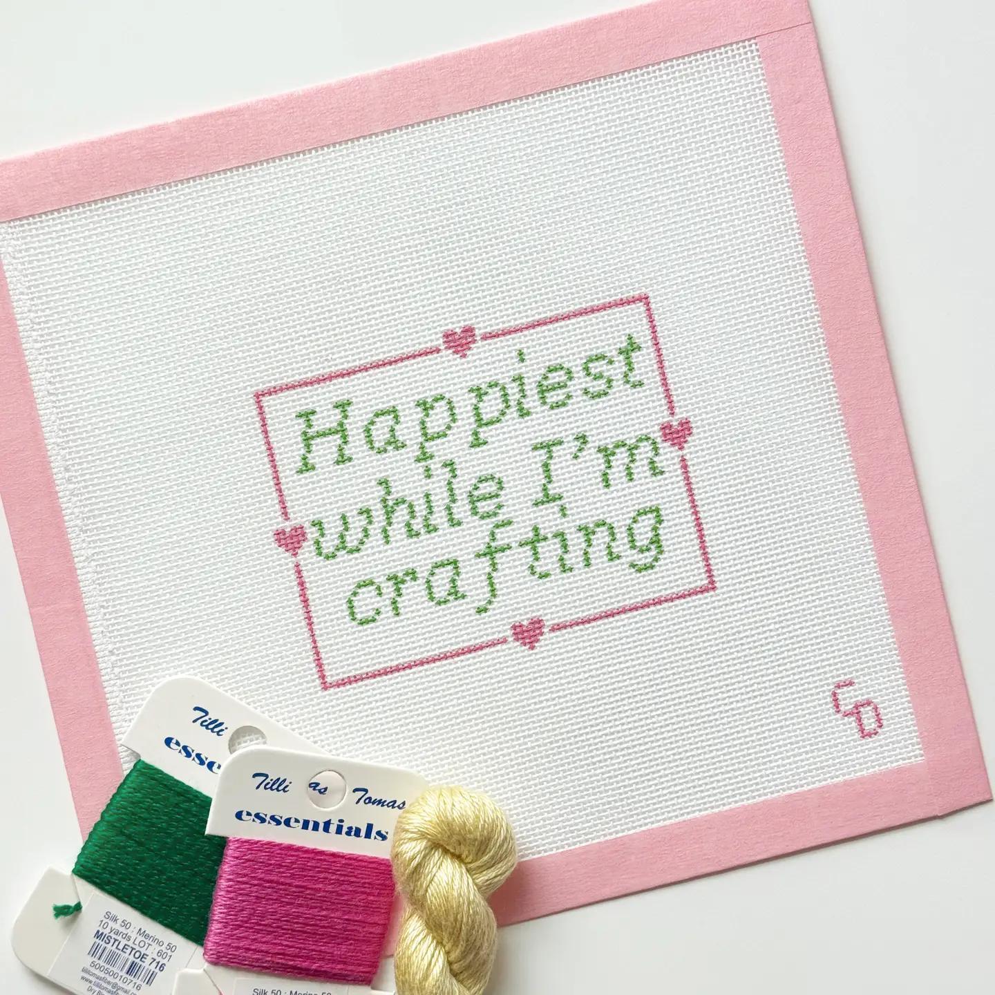 happiest while crafting canvas 18 mesh
