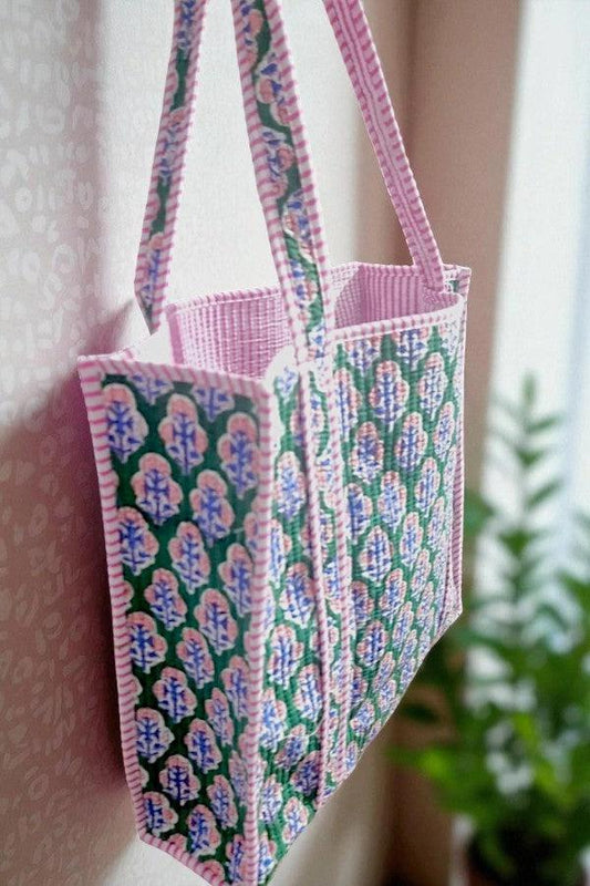Green Quilted Tote
