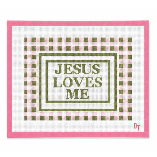 Jesus Loves Me Needlepoint Canvas 13 mesh