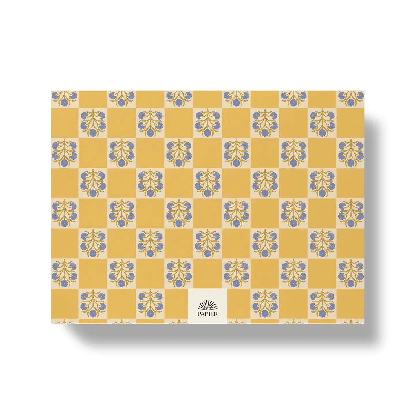 Weekly Desk Planner, Undated - Floral Checkerboard