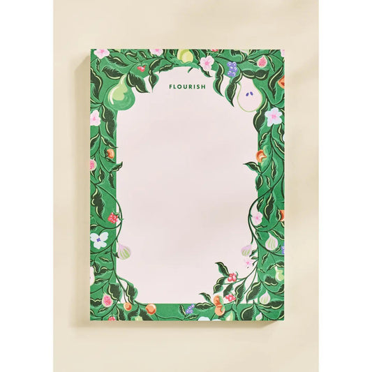 Flourish Blooming Fruits Illustrated Notepad | 50 Sheets