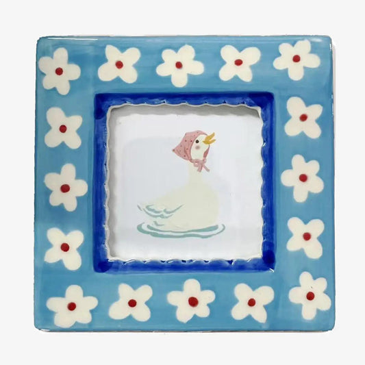 Blue floral frame