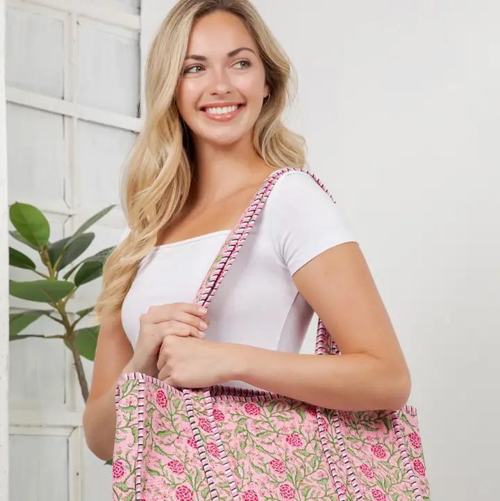 Floral Quilted Tote