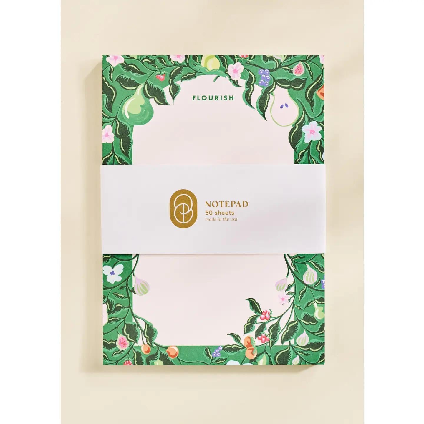 Flourish Blooming Fruits Illustrated Notepad | 50 Sheets