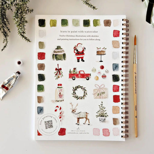 christmas watercolor book