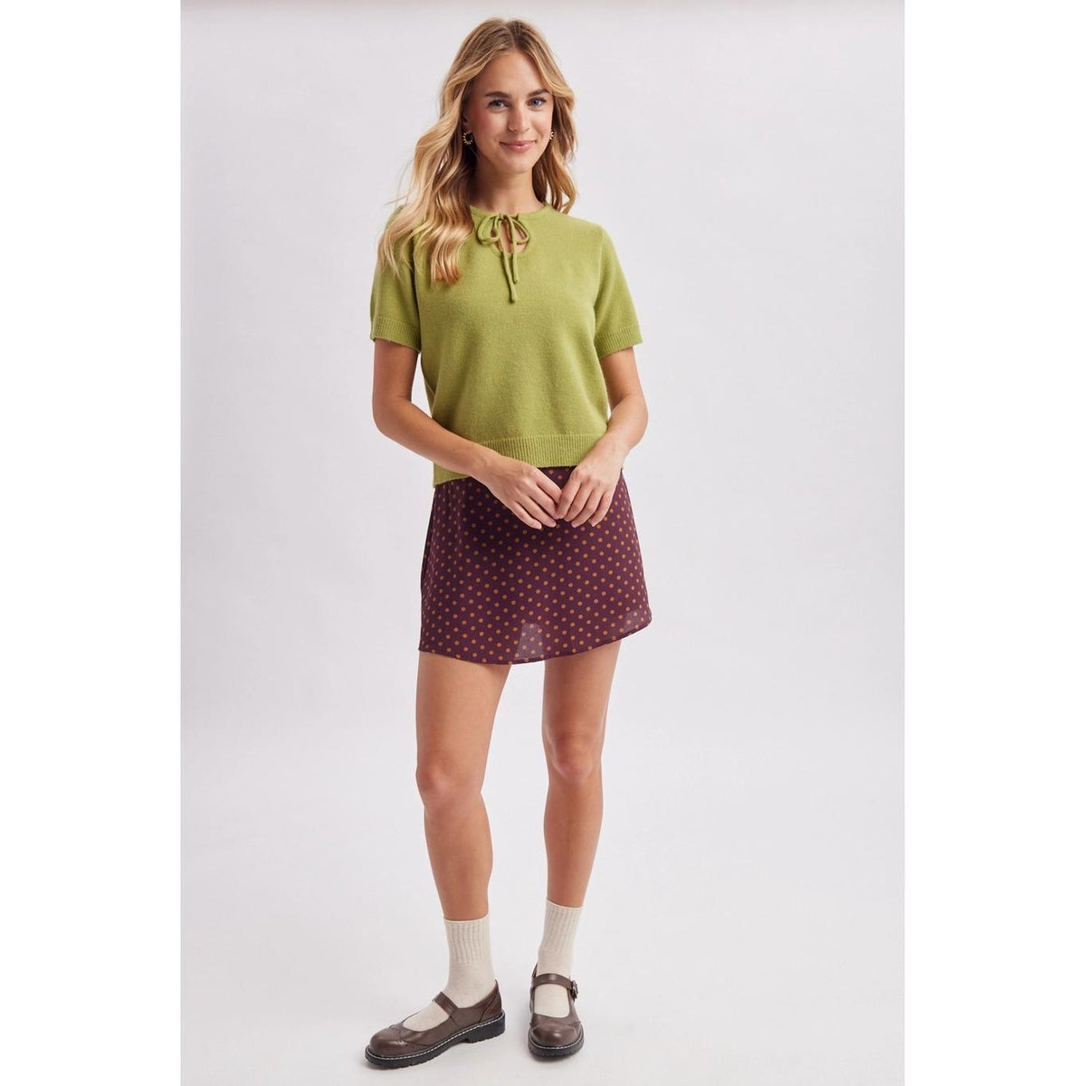 Polka Dot Mini A Line Skirt