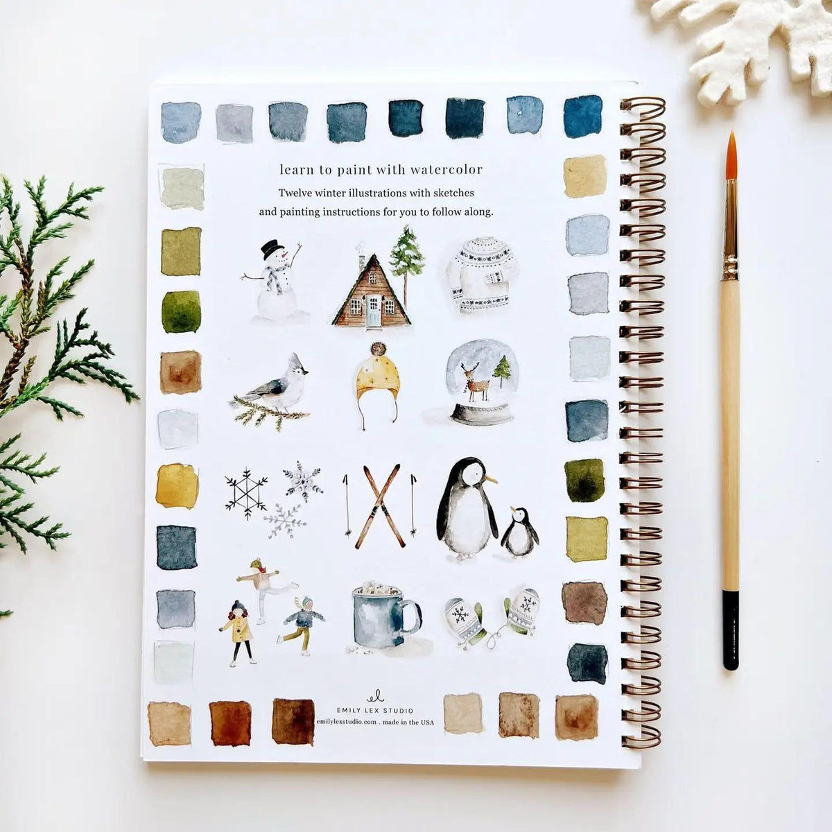 winter watercolor book
