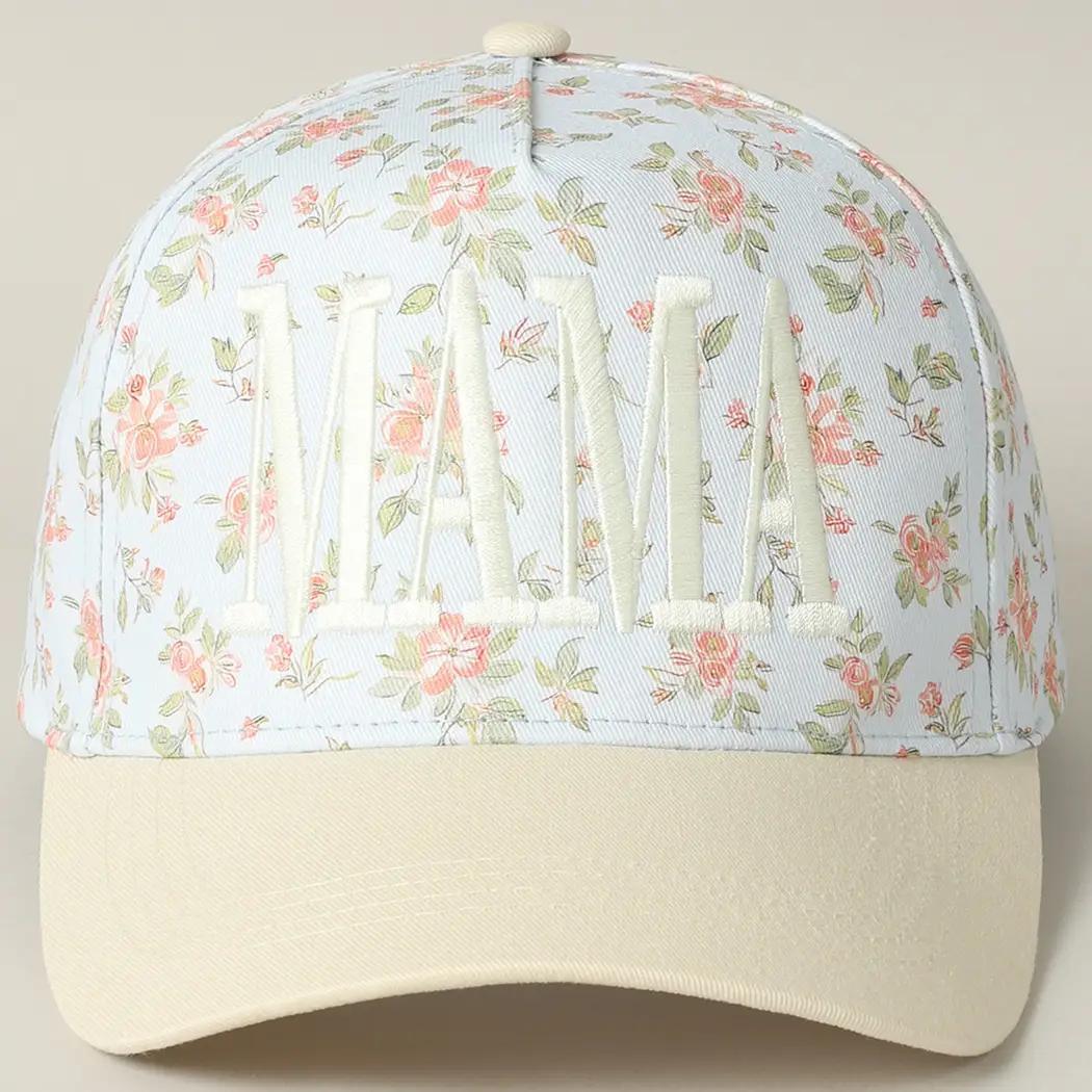 Mama Embroidered Flower Patterntrucker Hat