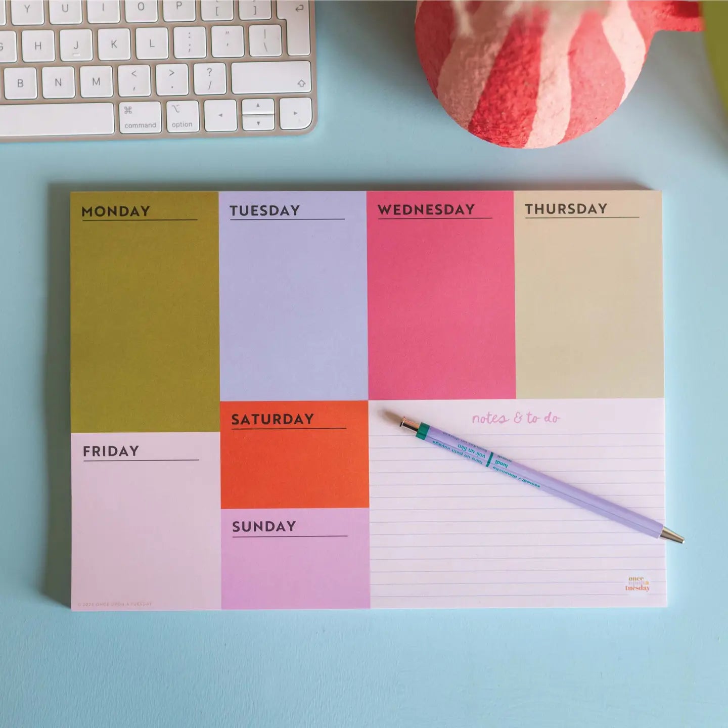 "Dopamine Desk Goals" – Flatlay of bold, colourful planner with matching stationery

"Weekly Wins, Incoming!" – Close-up of Monday-to-Sunday layout with handwritten plans

"Plan Loud, Plan Proud" – A4 planner on a vibrant desk setup with accessories and coffee