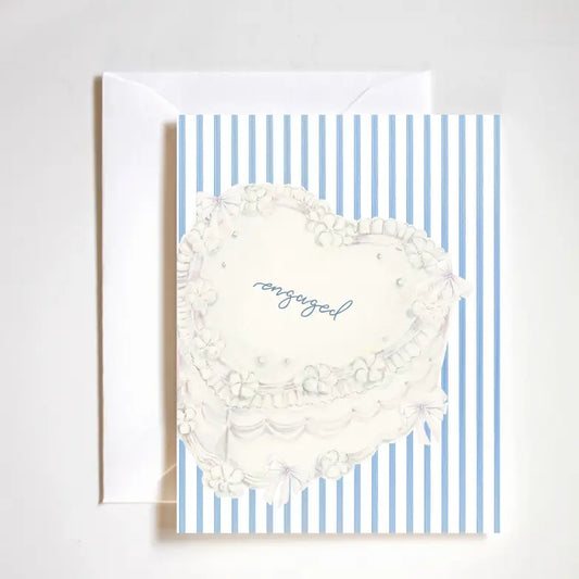 "Engagement Cake Card" – Sweet A2 card featuring celebratory cake and engagement theme

"Celebrate Engagement Greeting Card" – Luxe felt stock card perfect for congratulating newly engaged couples

"Boutique Engagement Stationery" – Festive, hand-crafted card with cake illustration and white envelope