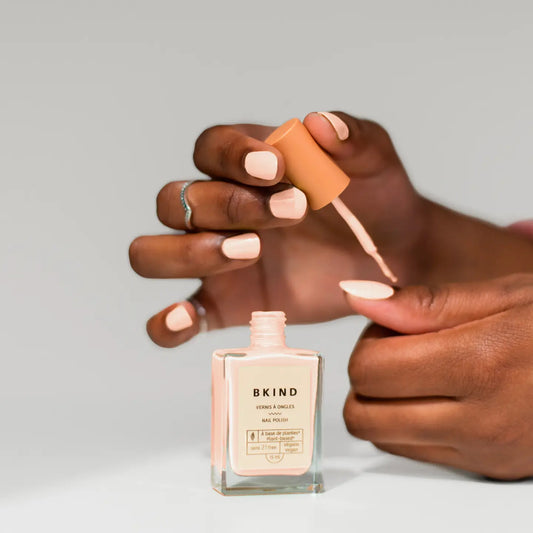 "Barely Blushed Perfection" – Bottle styled with soft linen, lace, and vintage jewelry

"French Girl Classic" – Manicured hand holding a croissant and espresso with soft-pink nails

"Timeless Tips" – Flatlay with French Pink bottle, nail file, and nude lip balm on a marble tray
