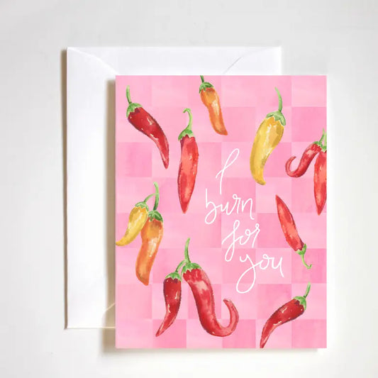 "Bridgerton-Inspired Love Card" – Flirty A2 card with romantic hand-lettering and luxe feel

"I Burn for You Stationery" – Dramatic love note card inspired by Bridgerton & pop culture

"Spicy Romance Greeting Card" – Boutique flirty card perfect for partners, crushes & Valentine's