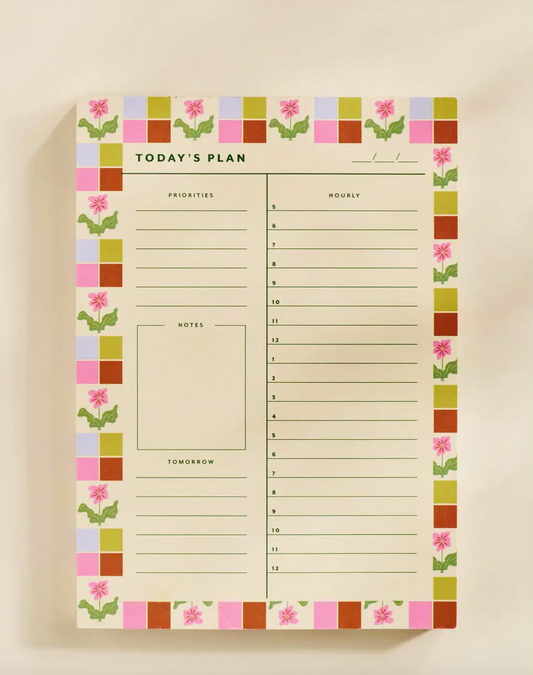 Checkered Flower Planner