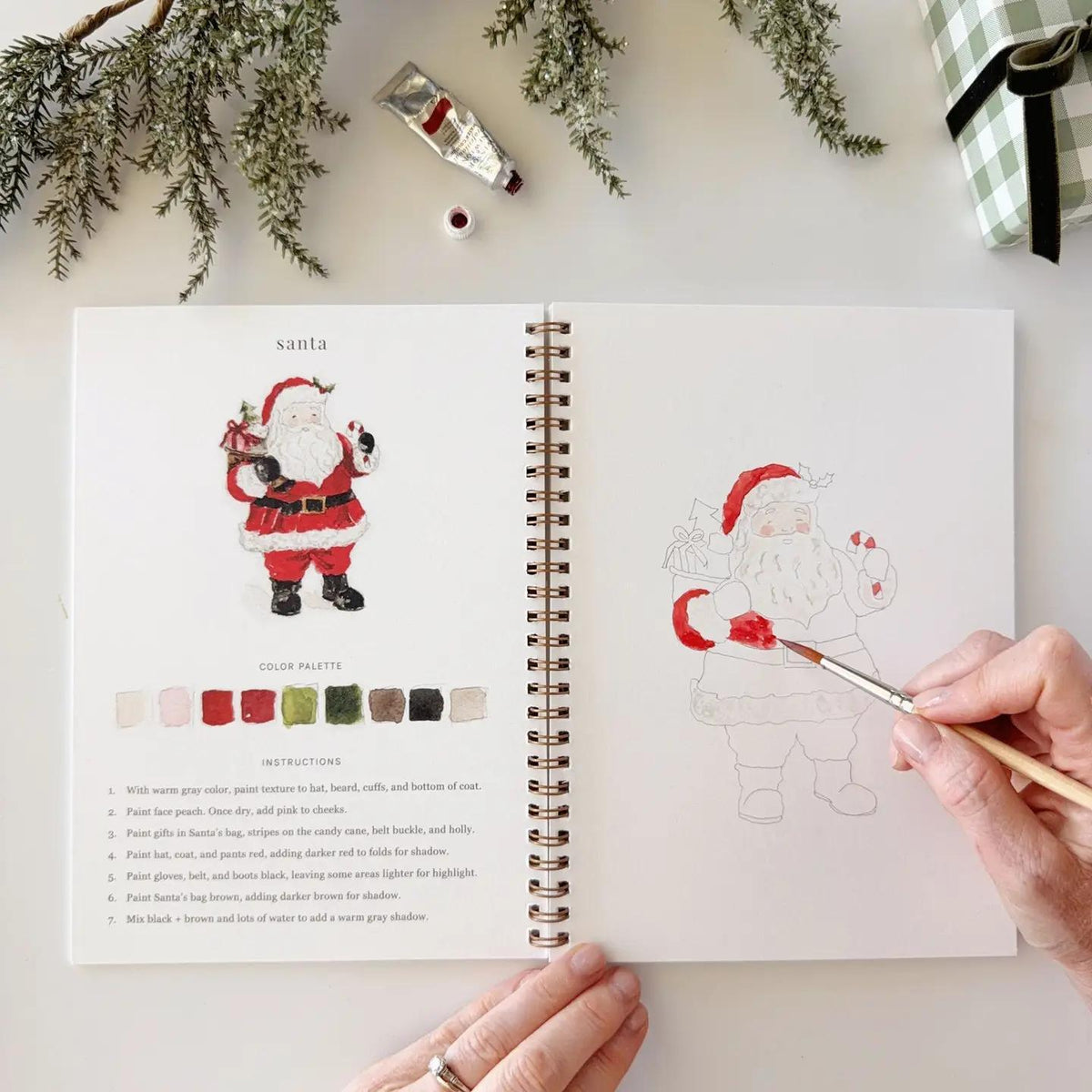 christmas watercolor book