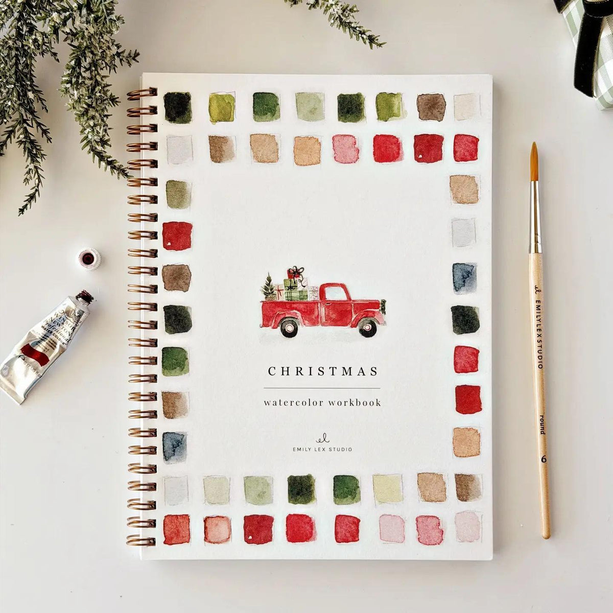 christmas watercolor book