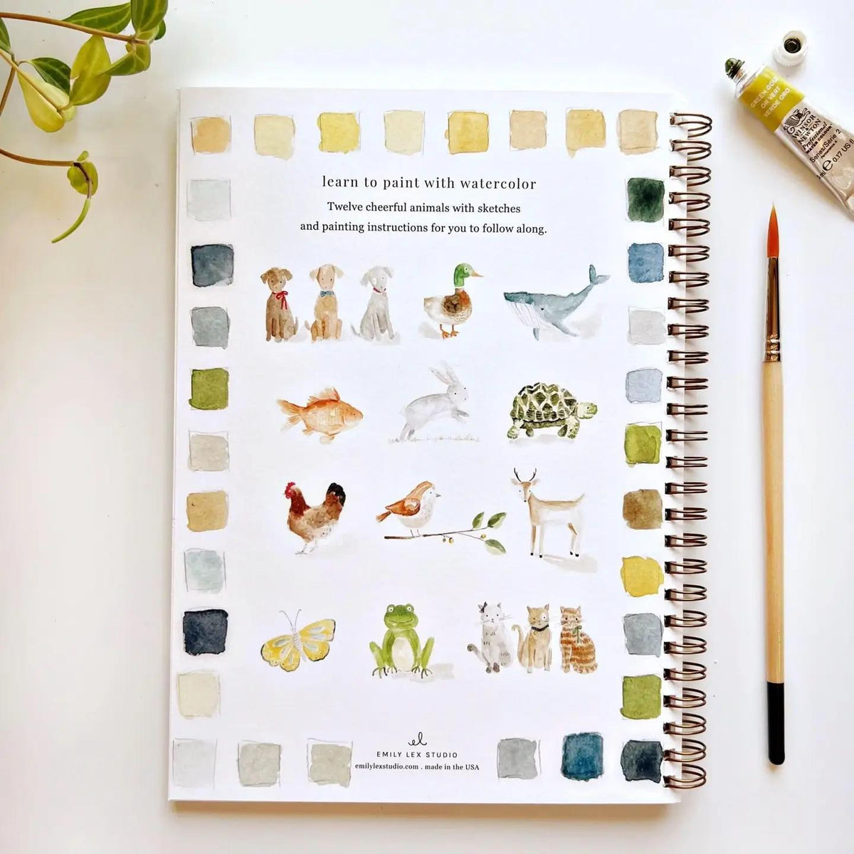 animals watercolor book