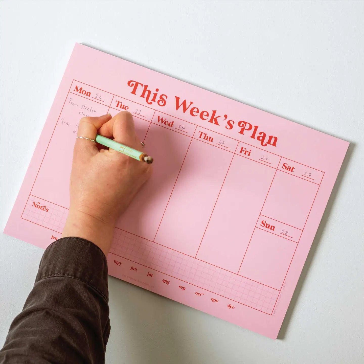 Pink Weekly Pad Large Planners
