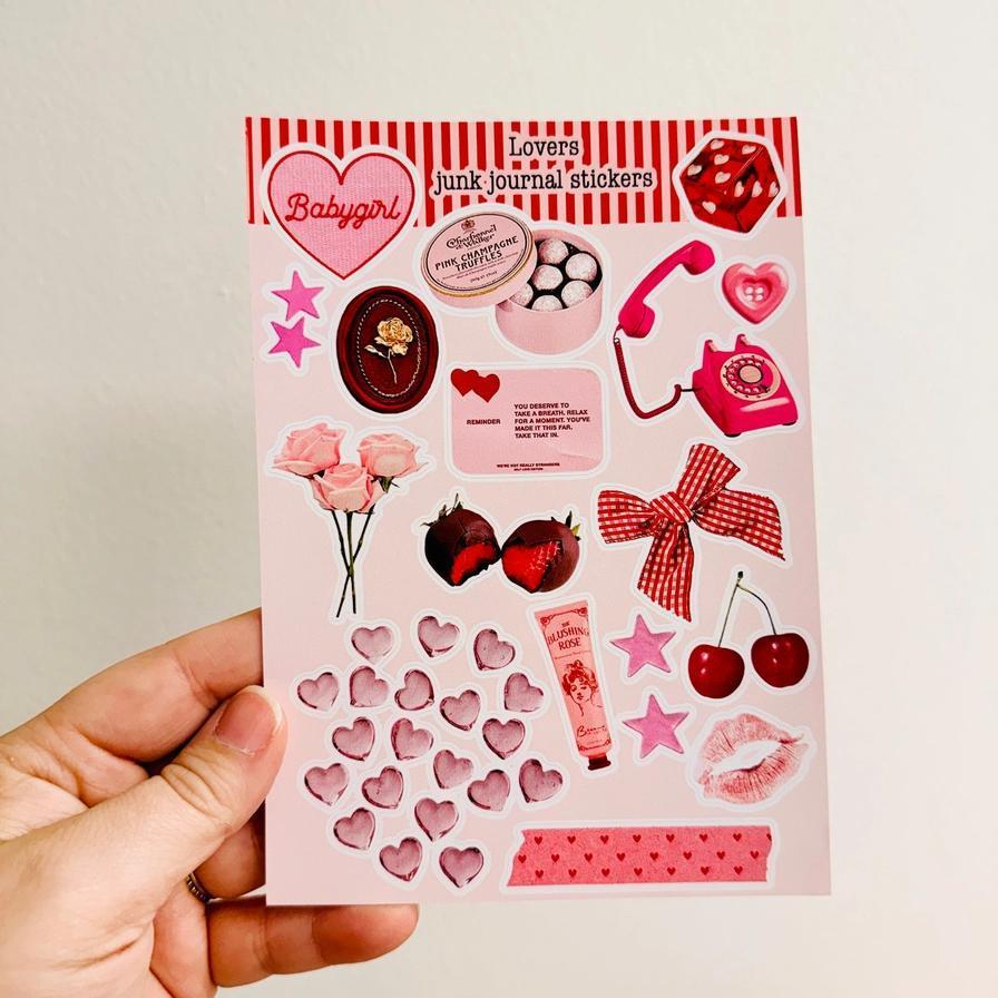Junk Journal Stickers, Lovers
